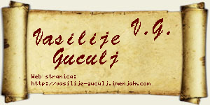 Vasilije Guculj vizit kartica